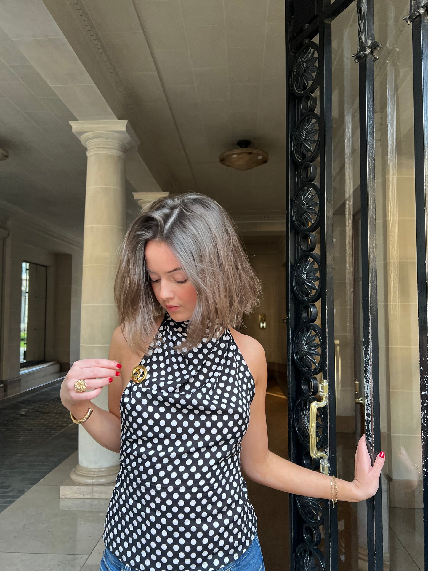 Polka Dot Bijou Top